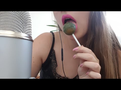Licking a huge lollipop | ASMR eating sounds