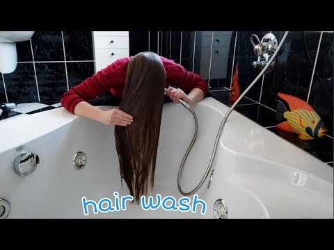 ASMR Hair Wash - Washing My Long Hair Over Face (No Talking)