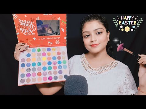 ASMR Sweet Friend Does Your Easter Makeup (Layered Sounds) 🐰💄