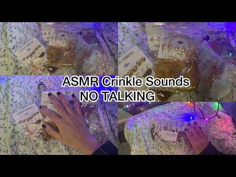 ASMR Crinkle Sounds No Talking ✨( On My New Earrings From Amazon ✨ ) 💜