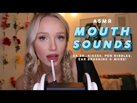 ASMR Intense Mouth Sounds! | sk sk, pen nibbling, face touching, kisses, shooop, ear blowing…