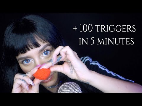 ASMR + 100 TRIGGERS IN 5 MINUTES CHALLENGE