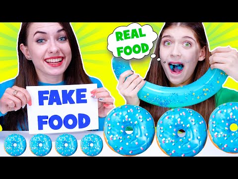 ASMR Real Food VS Fake Food Challenge by LiliBu #3
