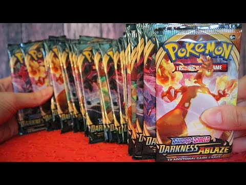 Opening Pokemon Darkness Ablaze Booster Box 🔥 ASMR Relax Crinkles and Cards Sounds