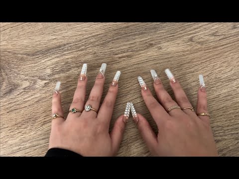 ASMR fast & aggressive floor tapping & scratching with long press on nails 🤍 | No talking (looped)