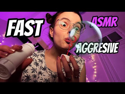 ASMR Unpredictable Fast and Aggressive , Mouth Sounds, Hand Visuals