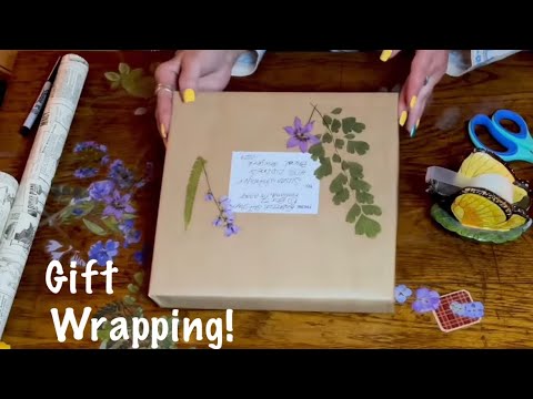 ASMR Request~Gift Wrapping! (No talking) Package preparation for shipping~Crinkles, taping, cutting.