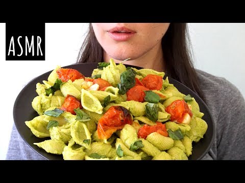 ASMR Eating Sounds: Avocado Pesto Pasta (No Talking)