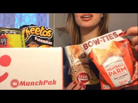MunchPak Unboxing #3 Oct 2017 (ASMR Whisper & Eating Sounds)