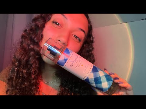 ASMR~ fast and aggressive tapping on my body spray collection 🌷