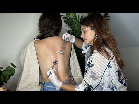 ASMR Luxurious Back Exam (Neck & Shoulder Realignment) Real Person, Soft Spoken Unintentional Style