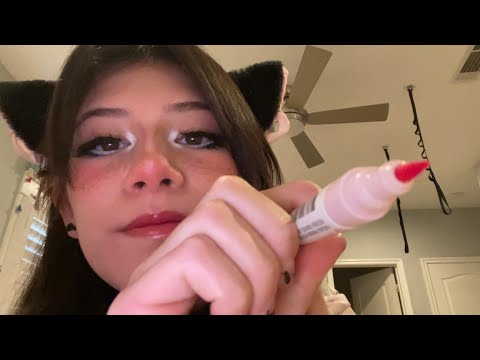 pov: cat girl draws on your face (asmr)