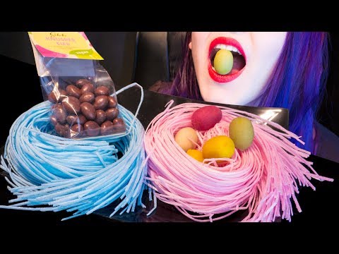 ASMR: Candy Eggs w/ Edible Easter Grass 🐣 | Marzipan & Chocolate ~ Relaxing [No Talking|V] 😻