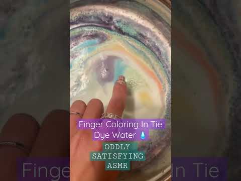 Oddly Satisfying ASMR Finger Coloring In Tie Dye Water 💧