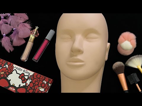 ASMR Makeup on Mannequin / Maquillaje GRACIOSO en Maniqui Para Dormir ASMR Español / Murmullo Latino
