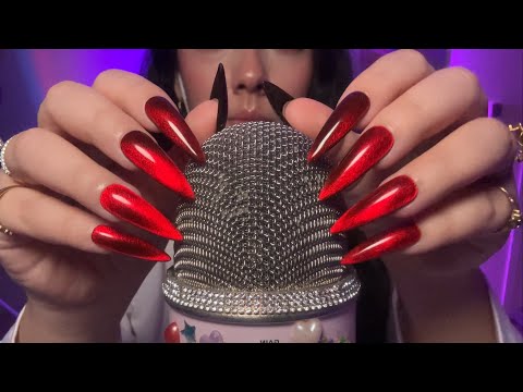 ASMR bare mic scratching *and tapping* with my vampire/ruby slipper nails ♥️💋🧛🏻‍♀️ whispered intro