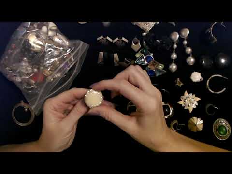 ASMR | Sorting Goodwill Jewelry Bag Earrings 10-9-2020 (Whisper)