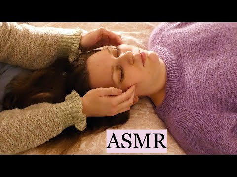 ASMR Relaxing Face & Scalp Massage, Hair Play & Hair Brushing (no talking)