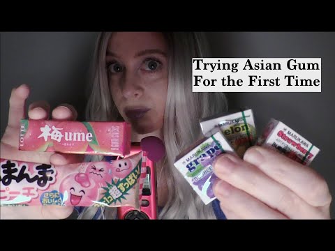 ASMR Trying Asian Chewing Gum For the First Time | Whispered Ramble | Quiet Bubble Blowing