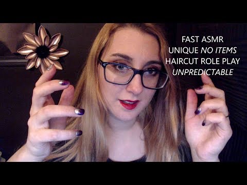 ASMR FAST UNPREDICTABLE NO PROPS HAIRCUT ROLE PLAY ~ REPEATING SENTENCES & MOUTH SOUNDS