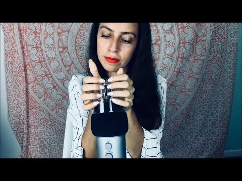 ASMR Glass tapping and scratching on mic