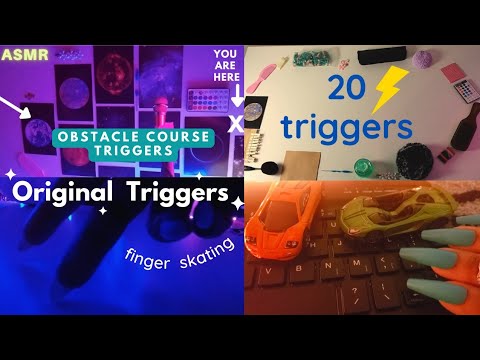 ASMR My Original Triggers: Obstacle Course Triggers, Rolling Mini Cars Over Camera, Finger Skating