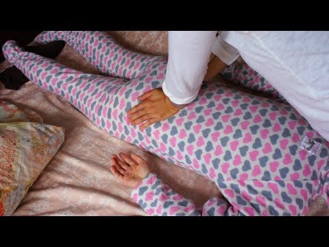 ASMR *BINAURAL* PAJAMA BODY MASSAGE !! PRESS and STRETCH Technique + De-compressing the Spine!!