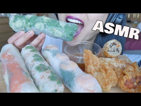 ASMR Salad ROLLS + FRIED Rolls (EATING SOUNDS) | SAS-ASMR