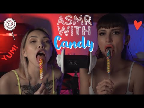 ASMR Double Candy Eating: Sucking and Licking Sounds