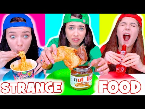 ASMR Strange Food Combinations Mukbang Challenge (Sweet, Sour, Spicy)