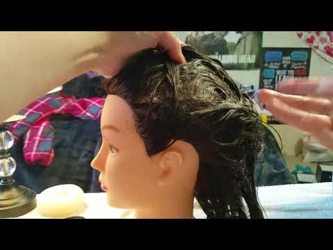 ASMR ~ Washing My Mannequins Hair ~ Soapy Sounds, Brushing Sounds ~ Whispering