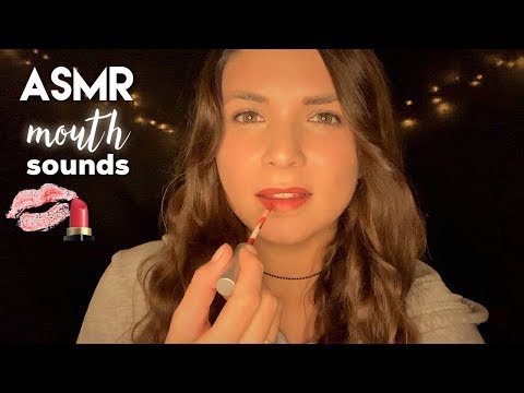 ASMR ❥ Lipgloss Application with Mouth Sounds + Inaudible/Unintelligible Whispering