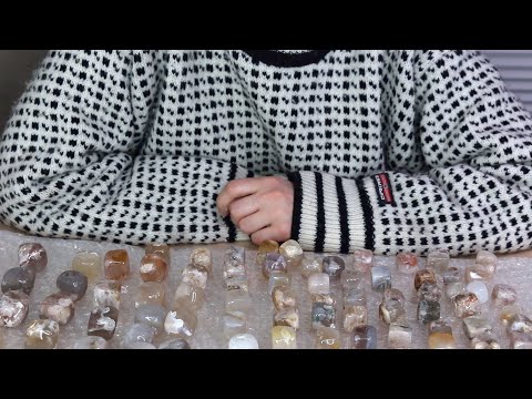 ASMR Whisper Unboxing Wholesale Crystals | Crinkle Sounds | Sorting | Flower Agate Cubes