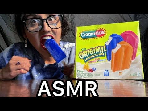 ASMR Popsicle Eating Sounds (Whispers) Eating Video (asmr short video)