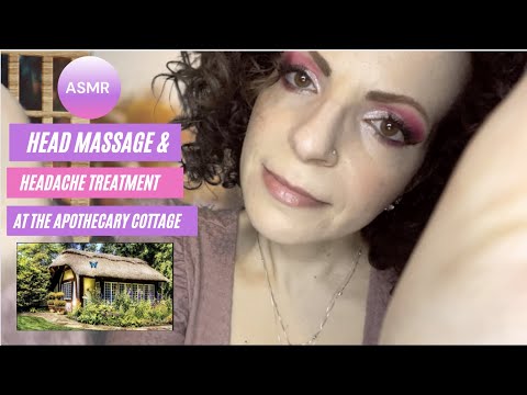 ASMR Roleplay Head Massage for Headache (Sound Effects, Soft Spoken, Forest Ambience)