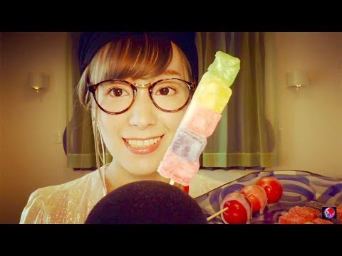 果物寒天飴&リンゴ飴の咀嚼音 Japanese fruit agar candy&Candy apple Eating sounds