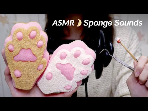 [ASMR] Sponge Sounds / No Talking / 3dio / スポンジの音