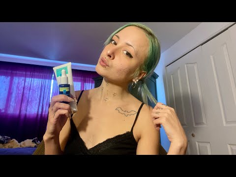 Goth Girlfriend does your Skin Care ( You’re a Rapper) - ASMR ROLEPLAY