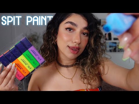 ASMR • Girl Spit Painting Rainbow On Your Face 🌈 (100% SENSITIVITY MOUTH SOUNDS)