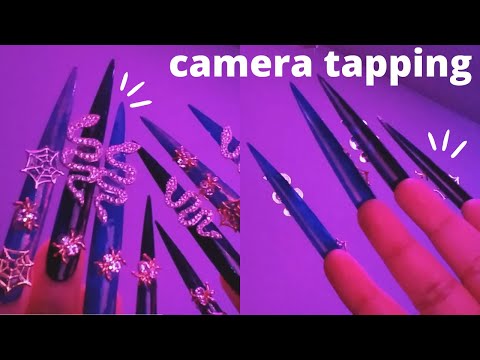 ASMR Tap Dancing Spiders / Fast Camera Tapping, Nail Tapping - Extremely Long Nails