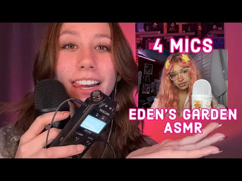 ASMR with 4 different mics! (mouth sounds, rambles, etc.) collab with @edensgardenasmr
