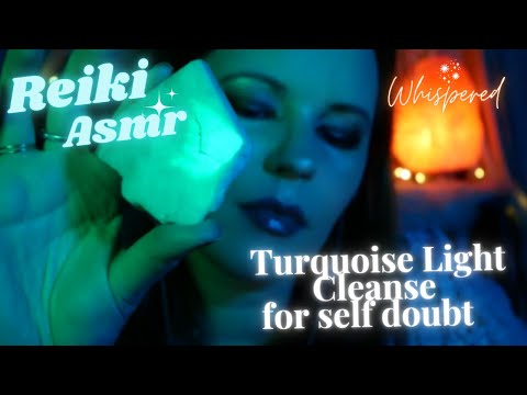 ✨⚡Reiki ASMR| Turquoise Light Cleanse for Self Doubt and Negative Thinking~With Rain and Thunder
