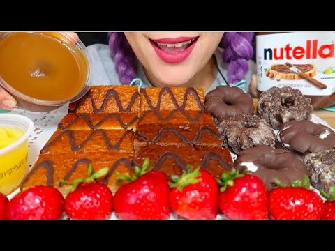 ASMR Chocolate Cake Car, Fudge Marshmallow Cookies, Pudding 먹방 |CURIE.ASMR
