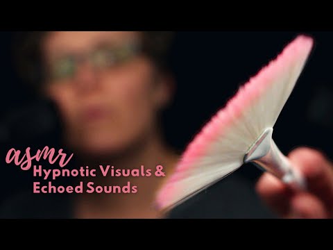 ASMR Hypnotic Visual Triggers & Echoed Sounds | No Talking | Face Brushing, Mic Blowing