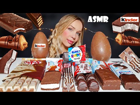 ASMR | KINDER & Kit-Kat Chocolate Party | Candy Bars Mukbang (Eating Sounds)