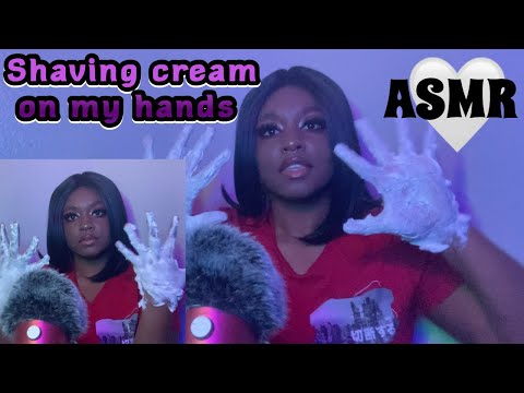 ASMR Rubbing Shaving Cream On My Hands 👋 #asmr #asmrshaving #shavingcream #slimeasmr