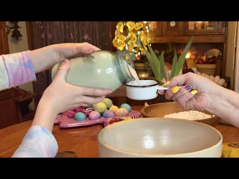 ASMR Baking Easter Cookies! (Soft Spoken commentary) Chocolate Easter cookies with granddaughter!