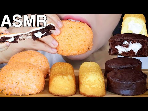 ASMR SnoBalls Twinkies DingDongs 스노볼, 트윙키, 딩동 미국간식 먹방 Chocolate Cake Marshmallows Eating Sounds