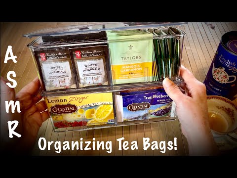 ASMR Organizing Tea Bags! (Soft Spoken) Paper & plastic crinkles~ tea bag arranging in compartments.