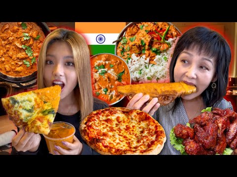 TRYING INDIAN FOOD with Cheesy PIZZA for the first time!